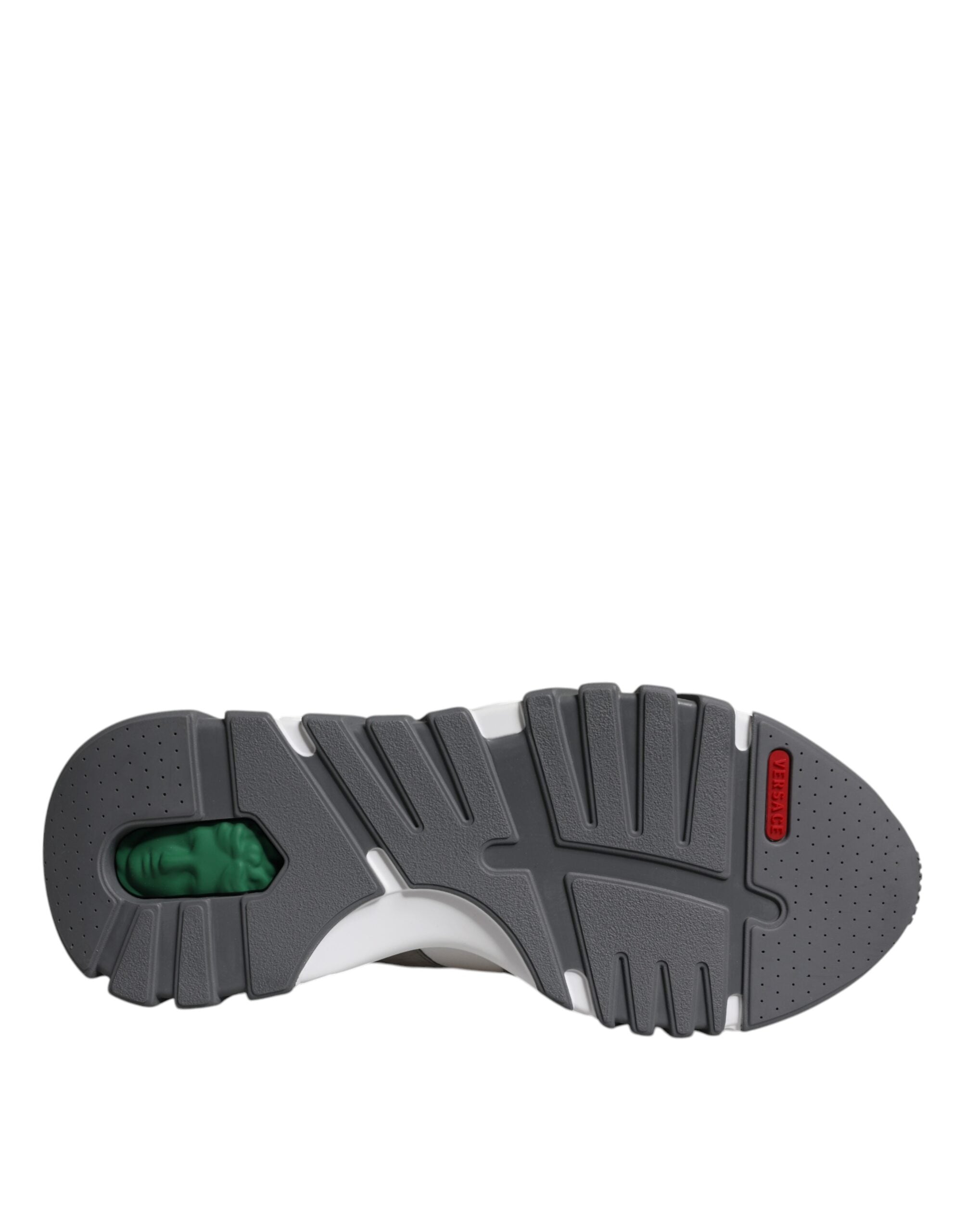 Grå neopren-skinn, chunky, lave Squalo-sneakers