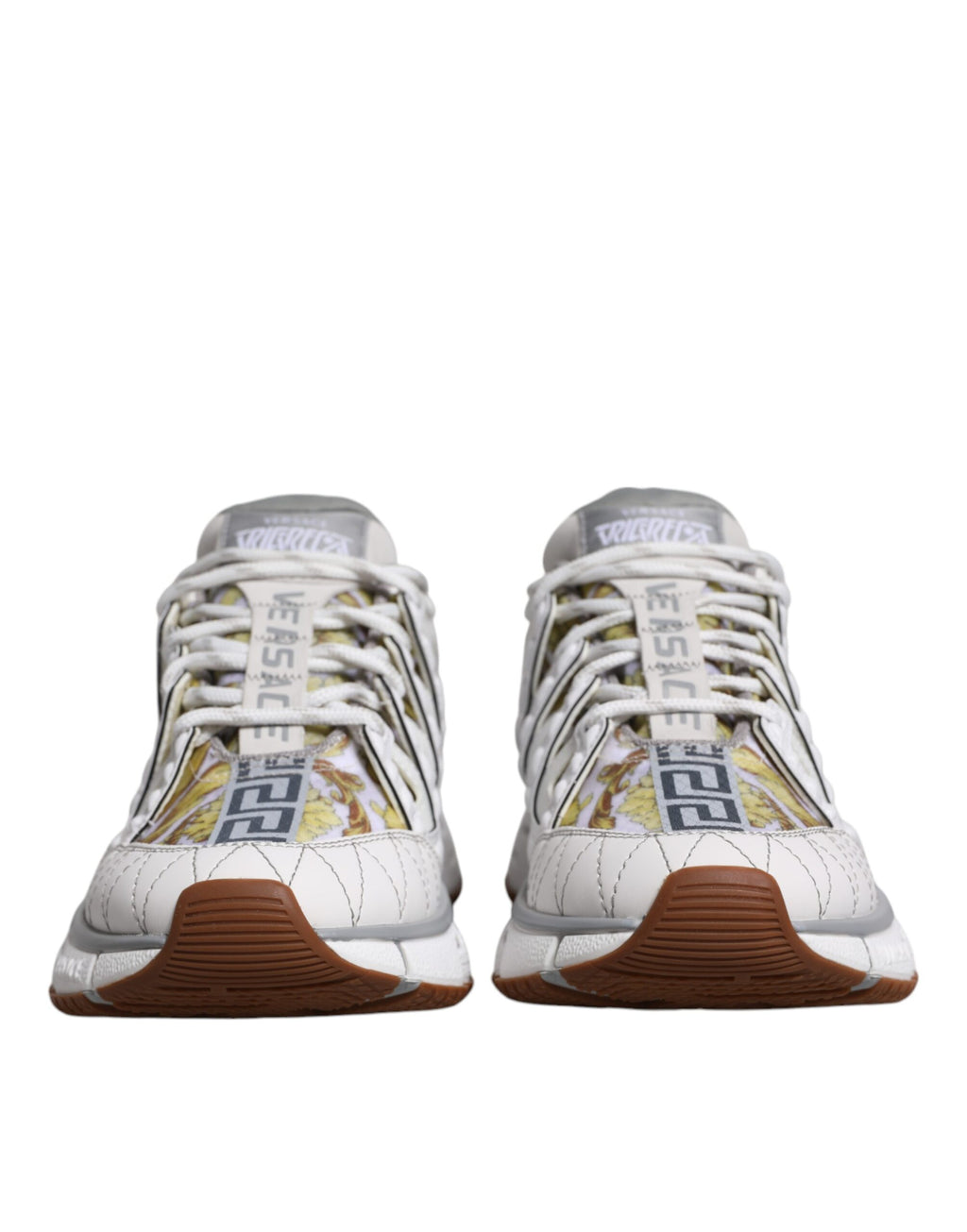Hvite Trigreca Barocco-trykk Lave Sneakers Sko