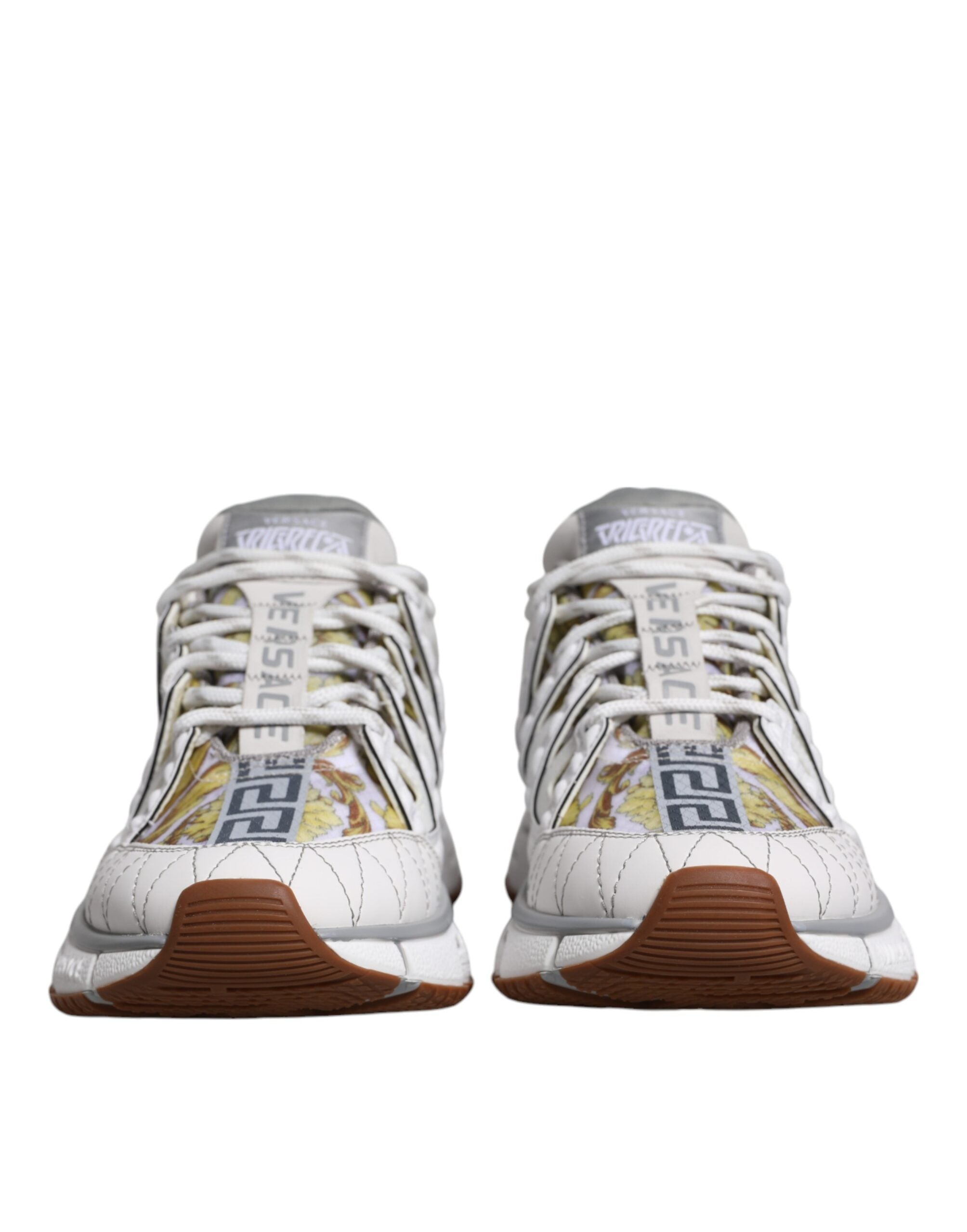 Hvite Trigreca Barocco-trykk Lave Sneakers Sko