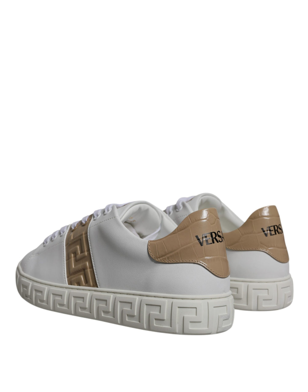 Vita Bruna Greca Print TPU Låga Sneakers Herrskor