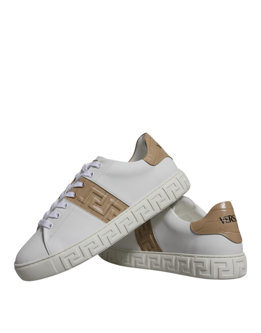 Vita Bruna Greca Print TPU Låga Sneakers Herrskor
