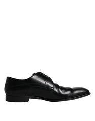 Dolce & Gabbana Black Leather Derby Formal Men Dress Shoes