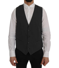 Dolce & Gabbana Gray STAFF Cotton Striped Vest
