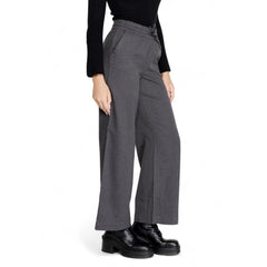 Jacqueline De Yong Gray Cotton Casual Pants