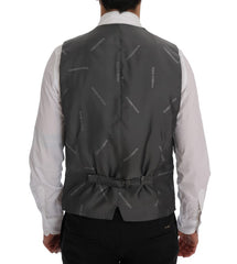 Dolce & Gabbana Gray STAFF Cotton Striped Vest