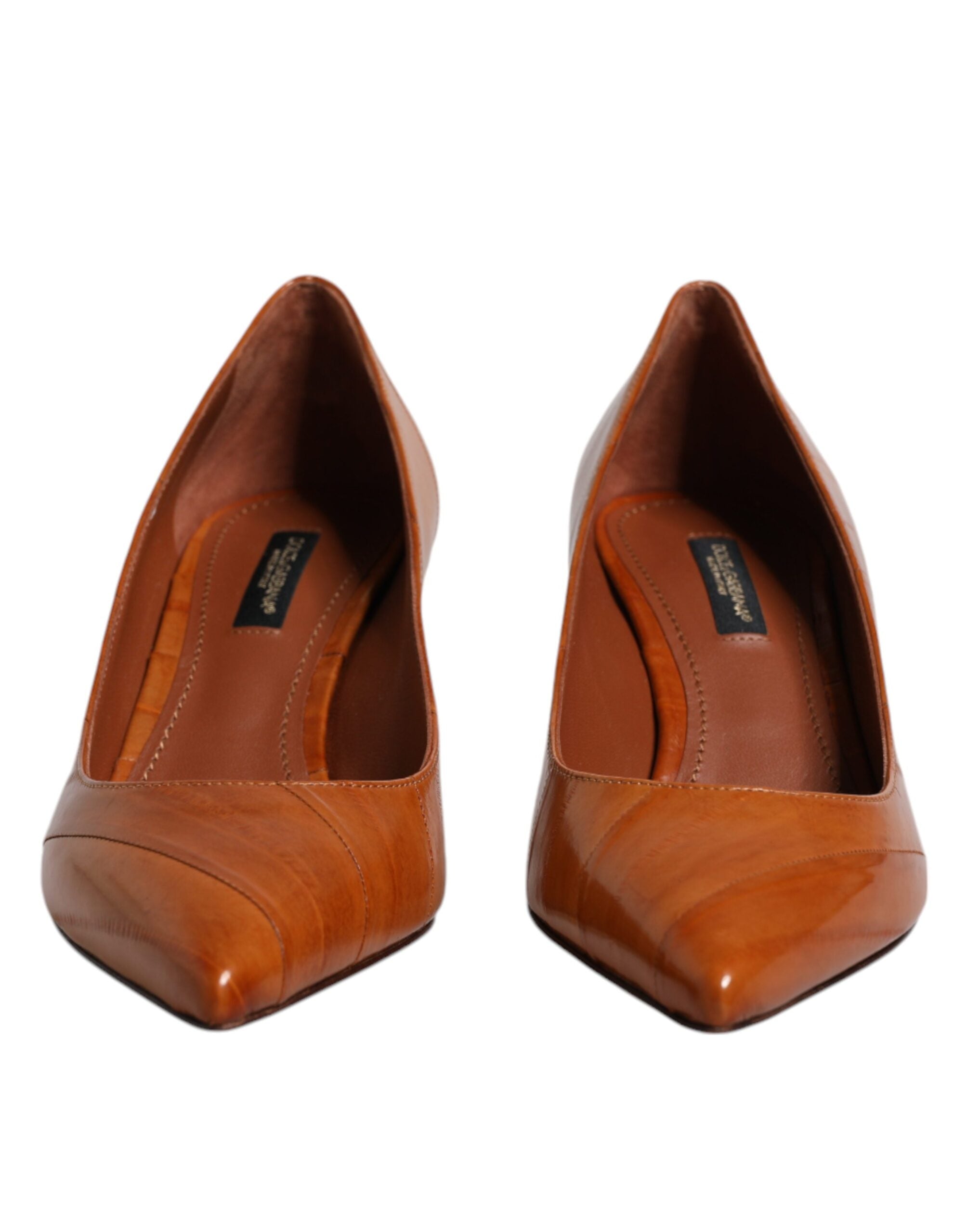 Bruna Läder Kitten Heels Pumps Skor