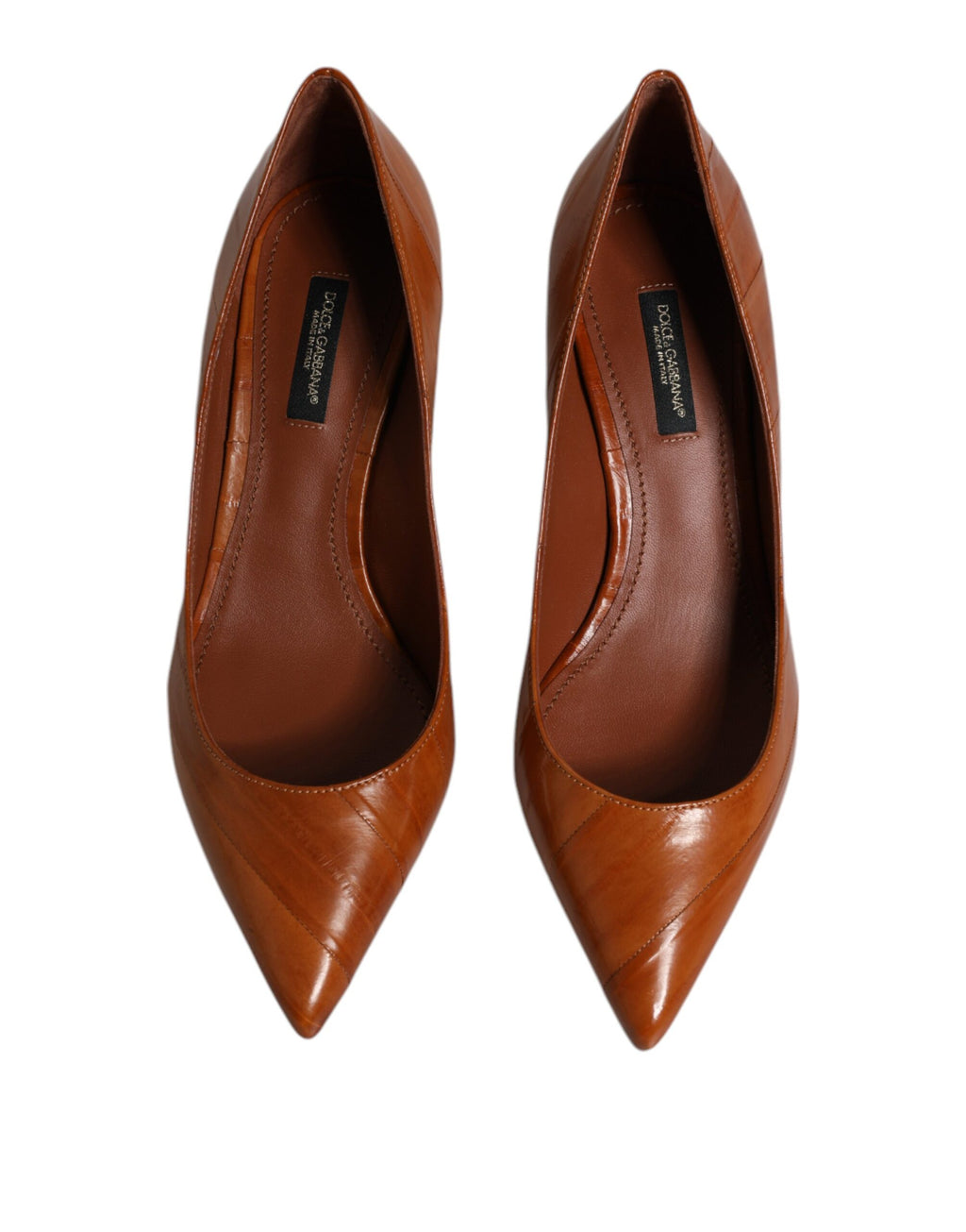 Bruna Läder Kitten Heels Pumps Skor
