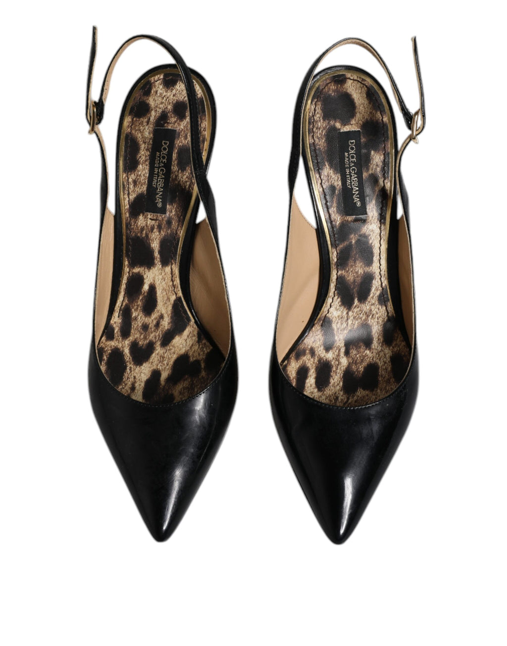 Svarta läderskor med höga klackar och slingbacks