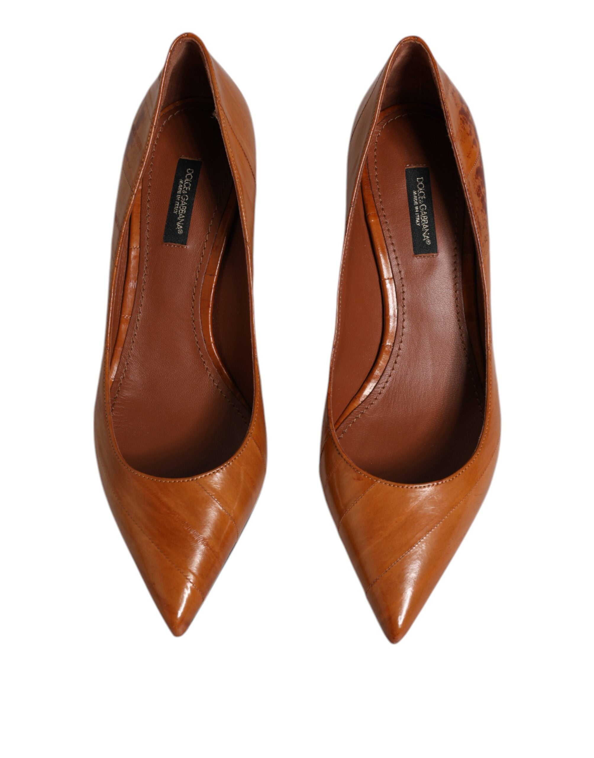 Bruna Läder Kitten Heels Pumps Skor