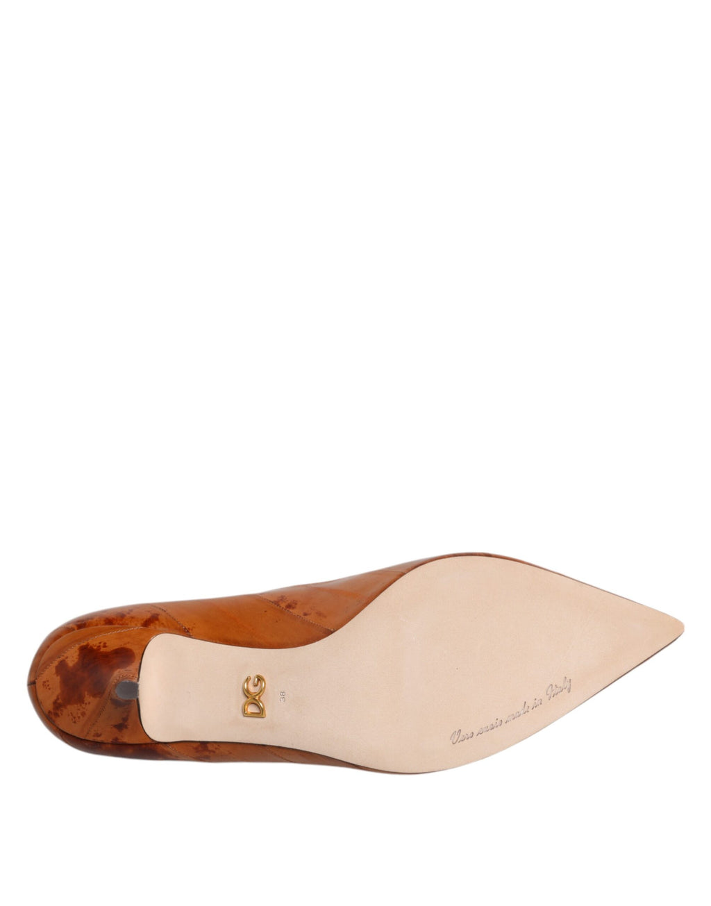Bruna Läder Kitten Heels Pumps Skor