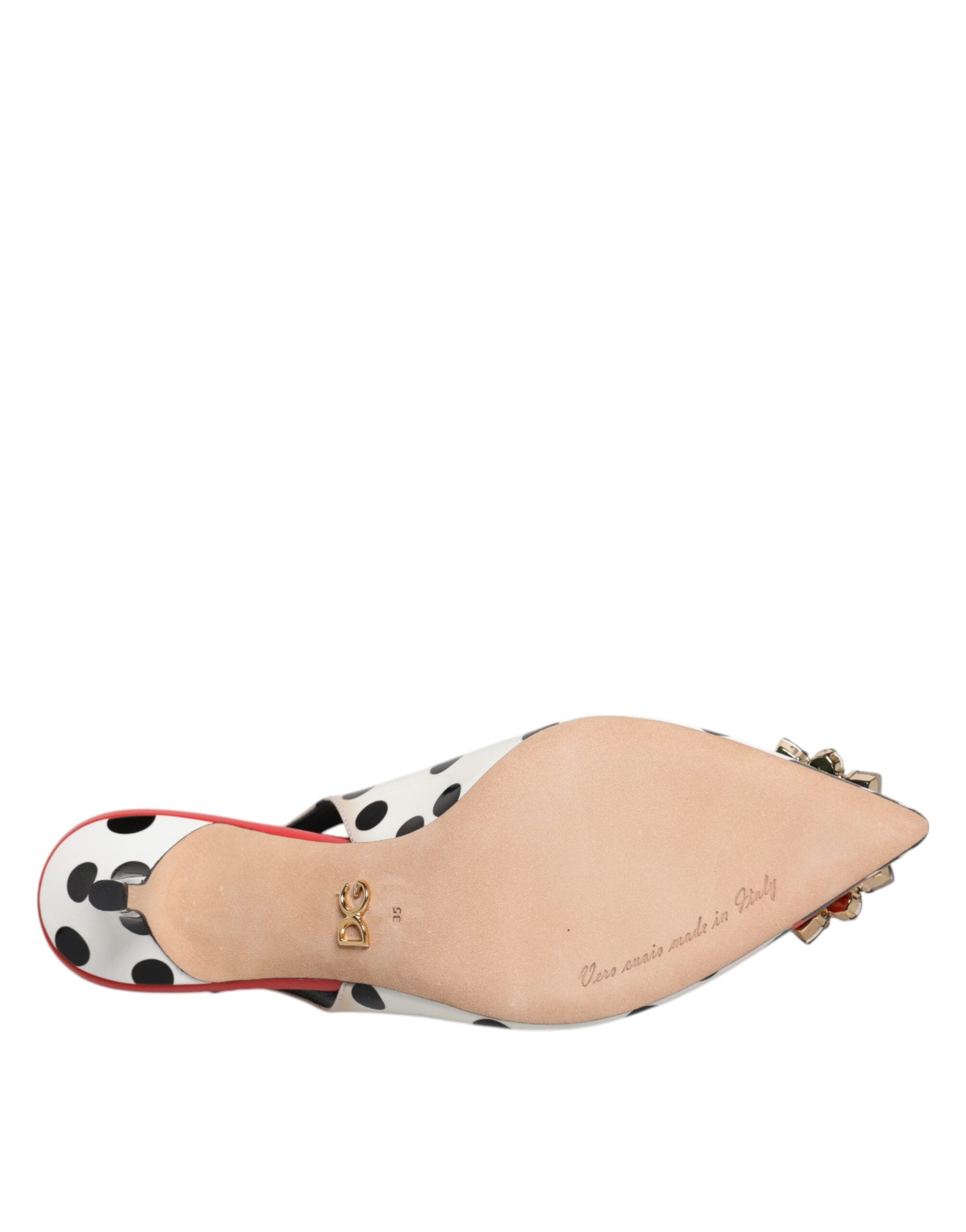 Flerfargede slingback-sko med krystaller i skinn