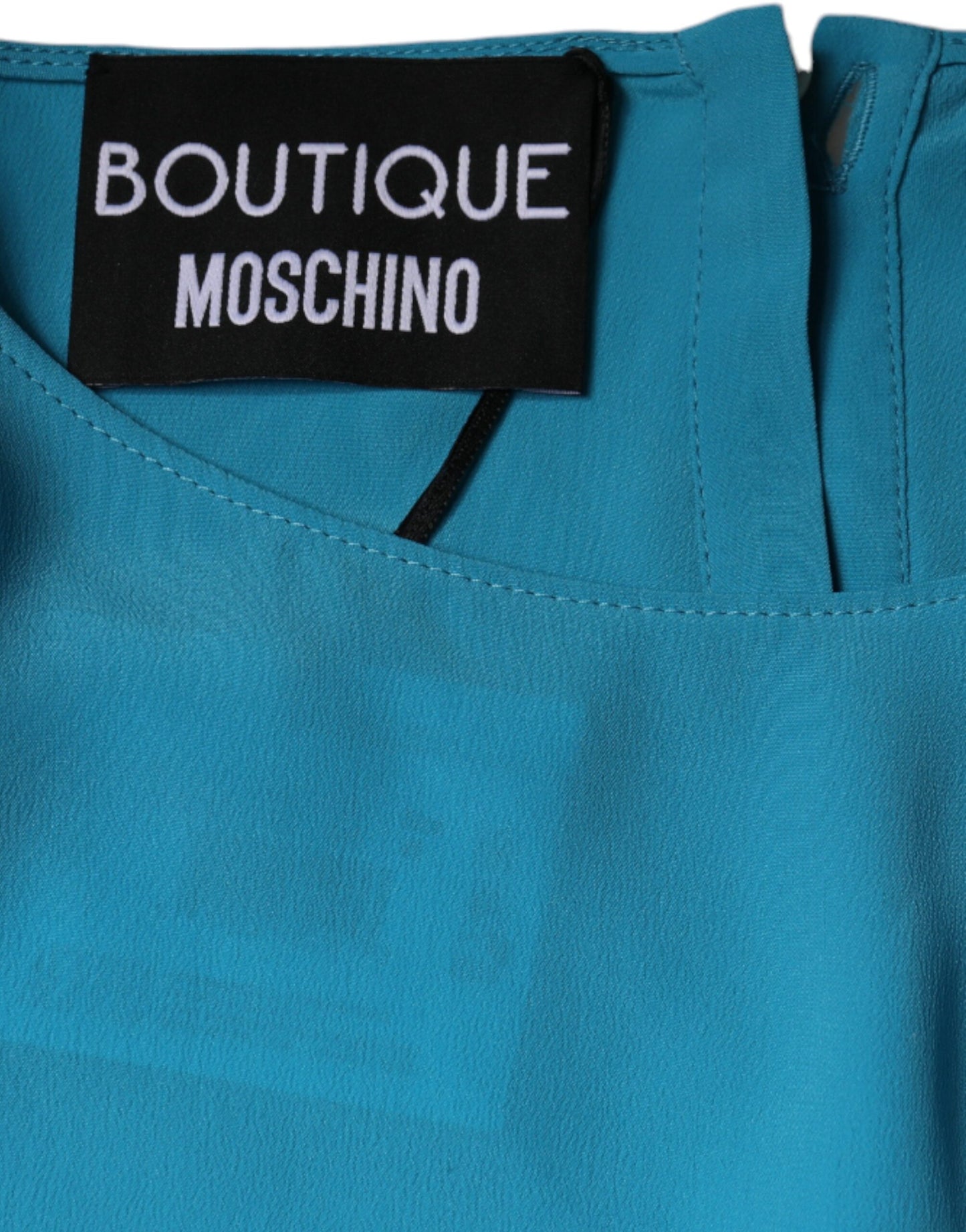 Boutique Moschino Blå Rund Hals Langermet Bluse Topp