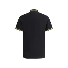 Versace Black Cotton Polo Shirt