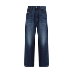 Diesel Blue Cotton Relaxed Fit Jeans