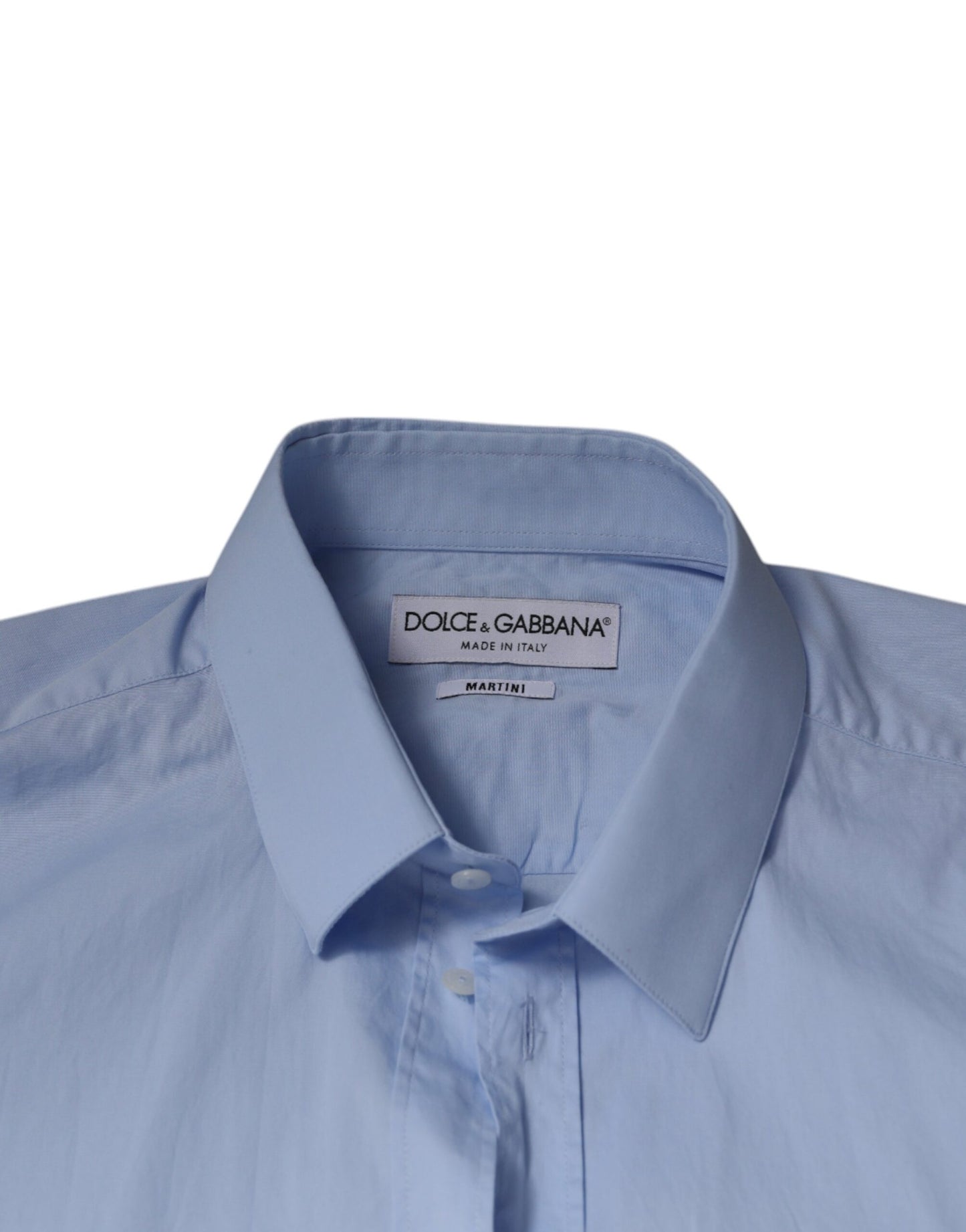 Dolce &amp; Gabbana Ljusblå bomullsskjorta med smal passform MARTINI