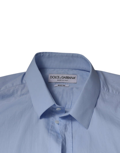 Dolce &amp; Gabbana Ljusblå bomullsskjorta med smal passform MARTINI