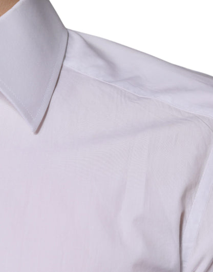Dolce &amp; Gabbana Vit Bomull Slim Fit Guld Herrskjorta