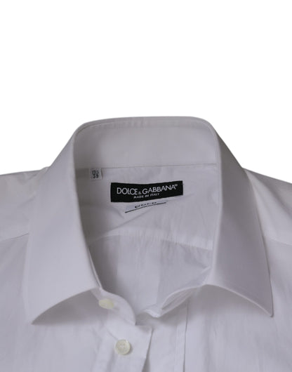 Dolce &amp; Gabbana Vit Bomull Slim Fit Guld Herrskjorta