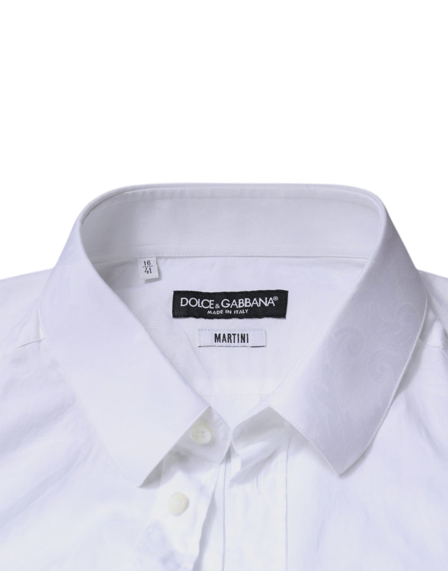 Dolce &amp; Gabbana Vit bomullsskjorta i slim fit för män MARTINI