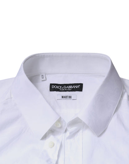 Dolce &amp; Gabbana Vit bomullsskjorta i slim fit för män MARTINI