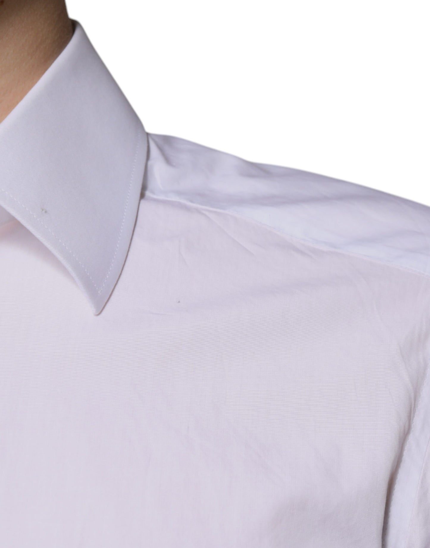 Dolce &amp; Gabbana Vit Bomull Slim Fit Herrskjorta GULD