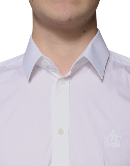 Dolce &amp; Gabbana Vit bomullsskjorta i slim fit för män MARTINI