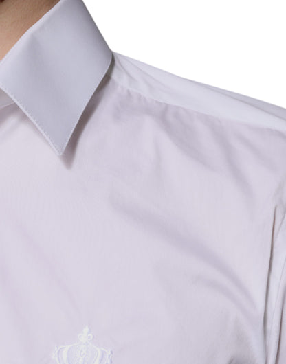 Dolce &amp; Gabbana Vit bomullsskjorta i slim fit för män MARTINI
