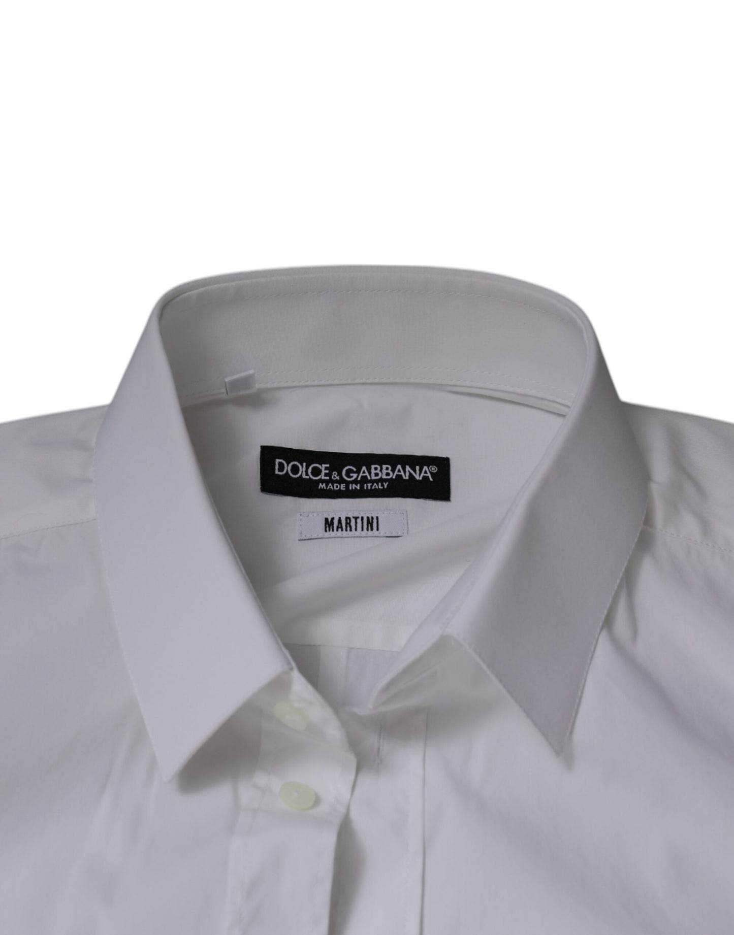 Dolce &amp; Gabbana Vit bomullsskjorta i slim fit för män MARTINI