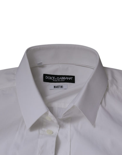 Dolce &amp; Gabbana Vit bomullsskjorta i slim fit för män MARTINI