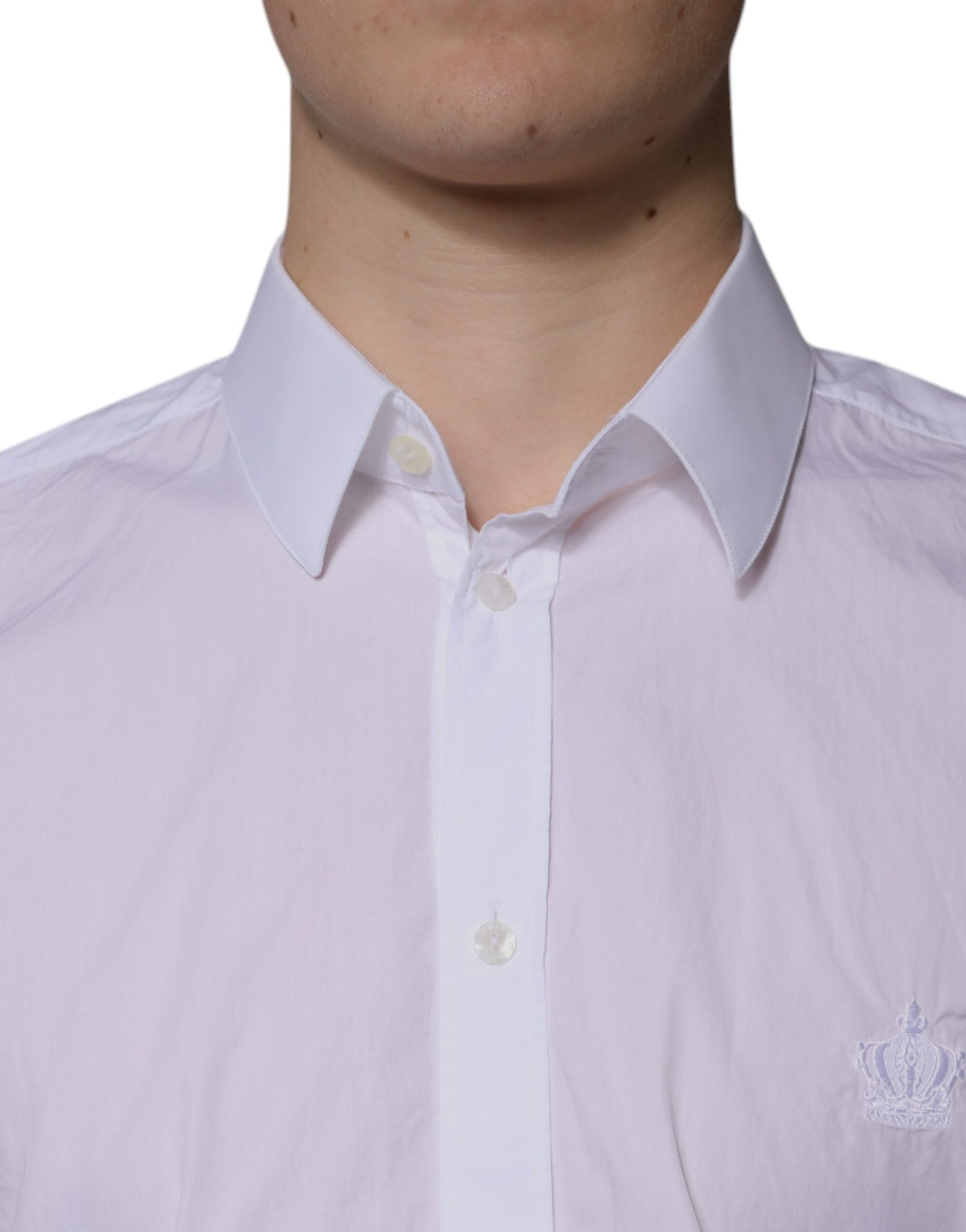 Dolce &amp; Gabbana Vit bomullsskjorta i slim fit MARTINI för män