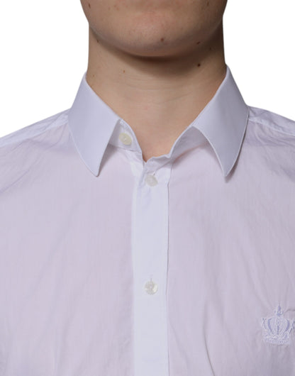 Dolce &amp; Gabbana Vit bomullsskjorta i slim fit MARTINI för män