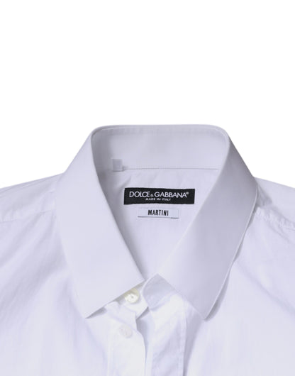 Dolce &amp; Gabbana Vit bomullsskjorta i slim fit MARTINI för män