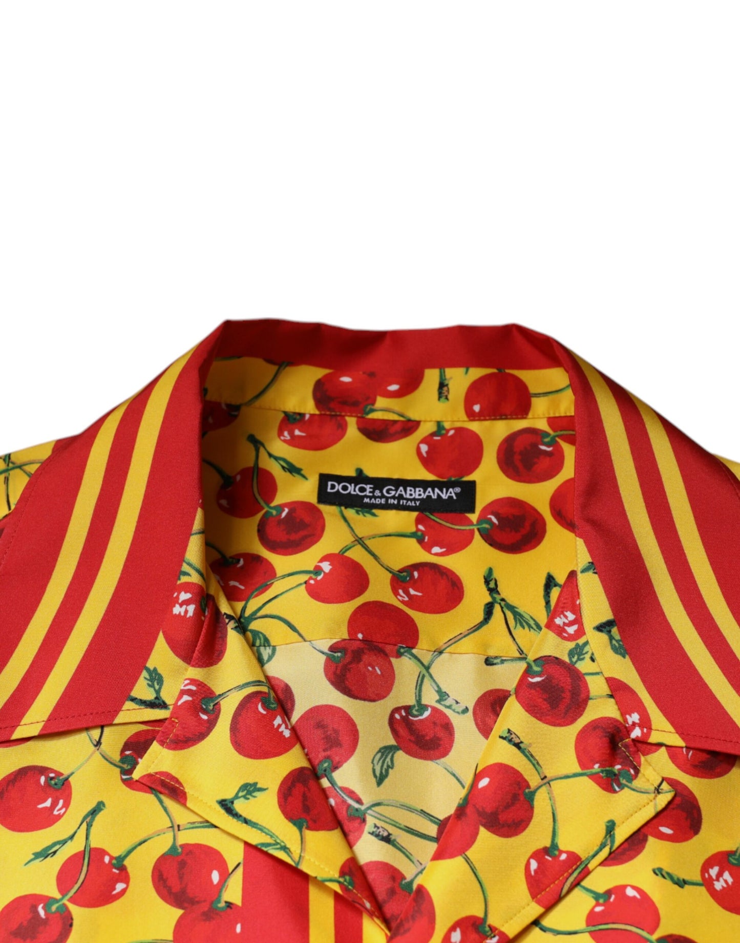 Dolce &amp; Gabbana Gul Körsbärsfärgad Sidenskjorta med Knappar