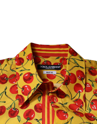 Dolce &amp; Gabbana Gul Körsbärsbomull MARTINI Klänningskjorta