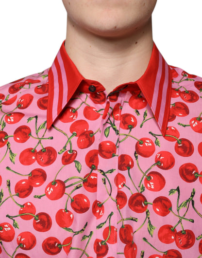 Dolce &amp; Gabbana Rosa Körsbärsbomull Formell MARTINI Klänningskjorta