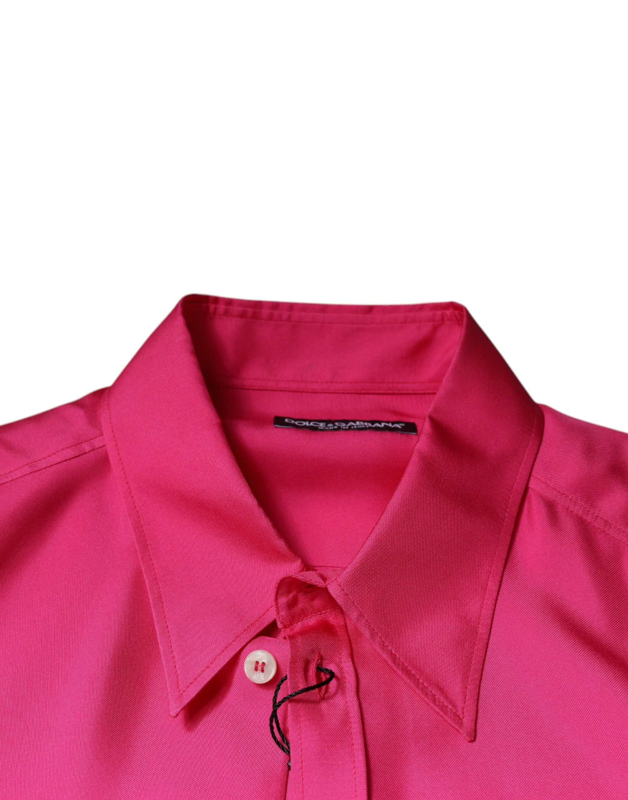 Rosa silkekrage med knapper for menn