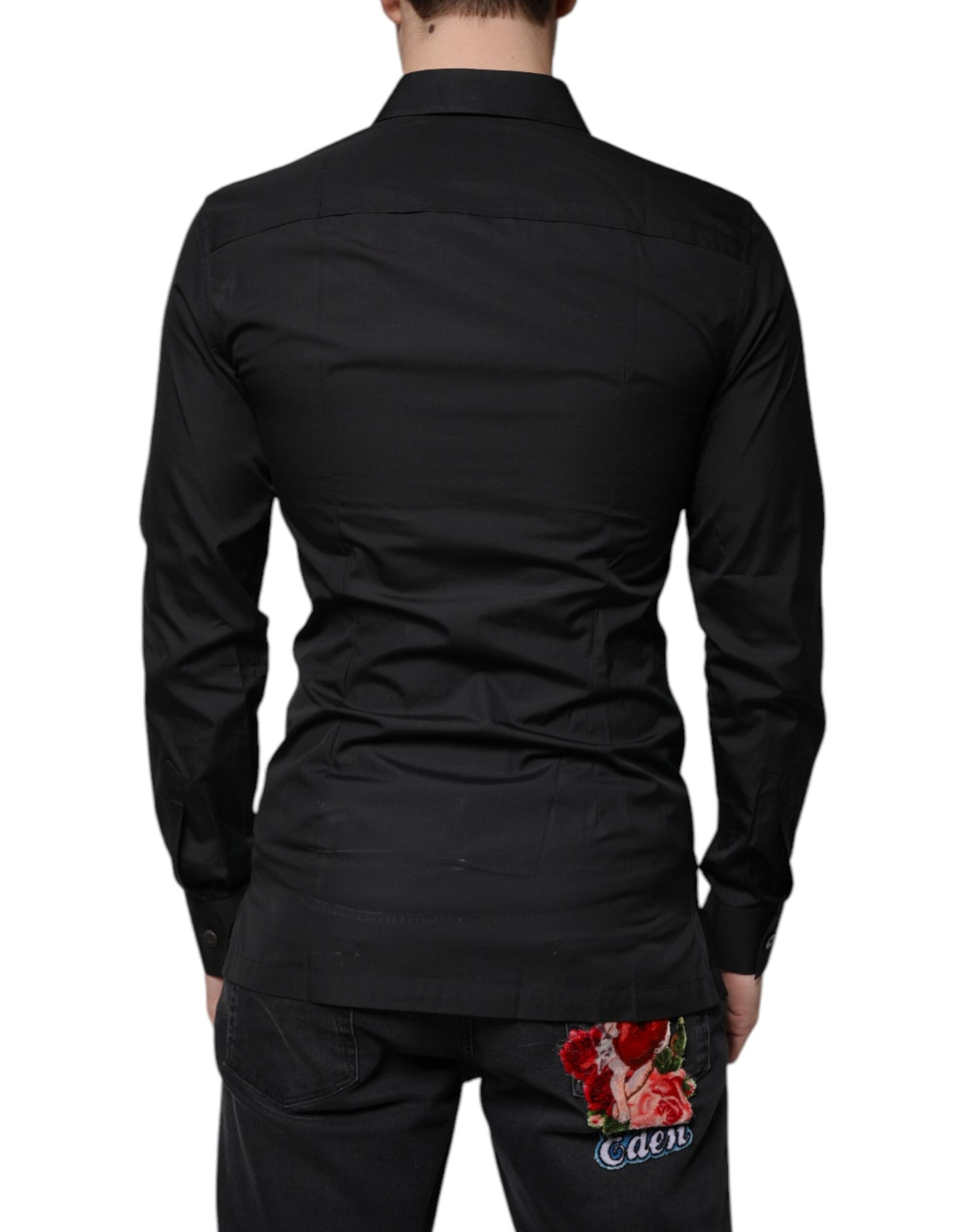 Dolce &amp; Gabbana Svart Bomulls Formell Långärmad Klänningskjorta