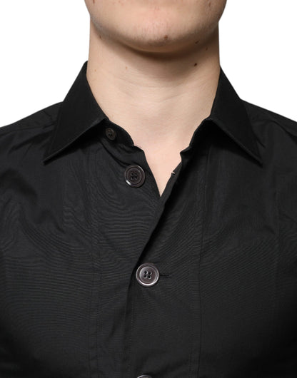 Dolce &amp; Gabbana Svart Bomulls Formell Långärmad Klänningskjorta
