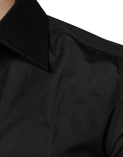 Dolce &amp; Gabbana Svart Bomulls Formell Långärmad Klänningskjorta