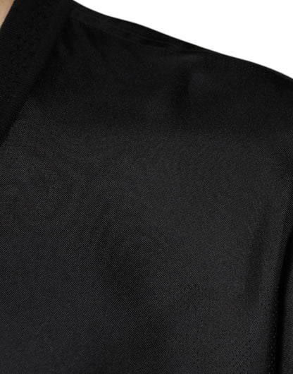 Dolce &amp; Gabbana Svart bomulls-t-shirt med fyrkantig halsringning och kortärmad design