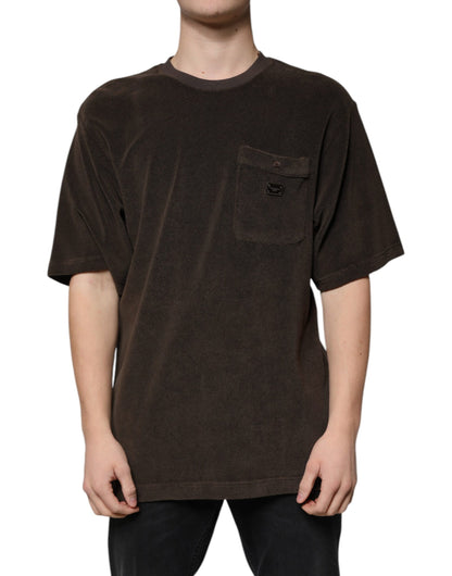 Dolce &amp; Gabbana Brun Bomulls-T-shirt Med Rund Hals Och Korta Ärmar