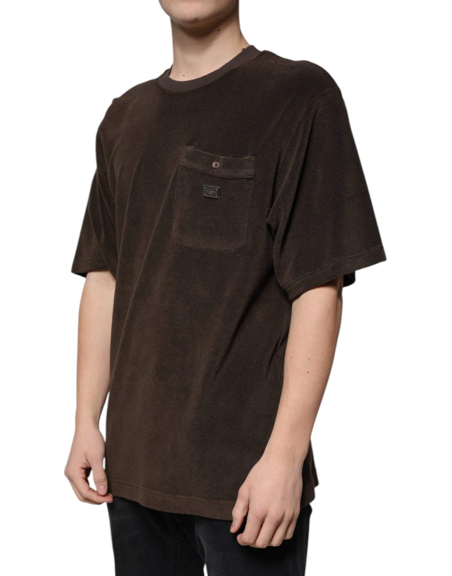 Dolce &amp; Gabbana Brun Bomulls-T-shirt Med Rund Hals Och Korta Ärmar