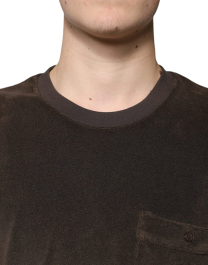Dolce &amp; Gabbana Brun Bomulls-T-shirt Med Rund Hals Och Korta Ärmar