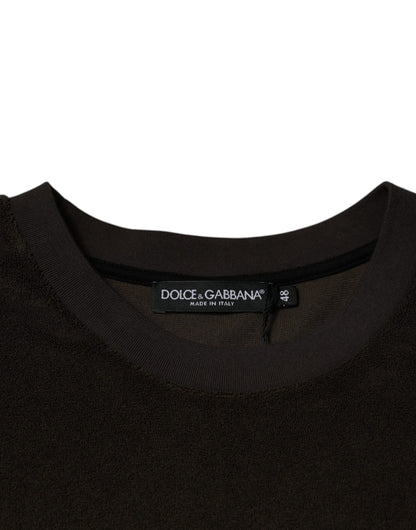 Dolce &amp; Gabbana Brun Bomulls-T-shirt Med Rund Hals Och Korta Ärmar