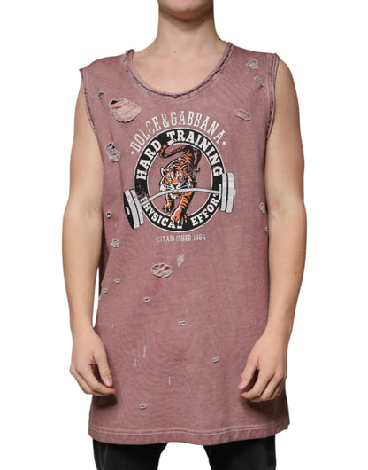Dolce &amp; Gabbana Brun Bomull Rundhalsad Ärmlös T-shirt