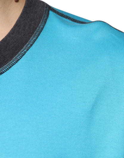 Dolce &amp; Gabbana Blå Logotyp Rundringad Kortärmad T-shirt