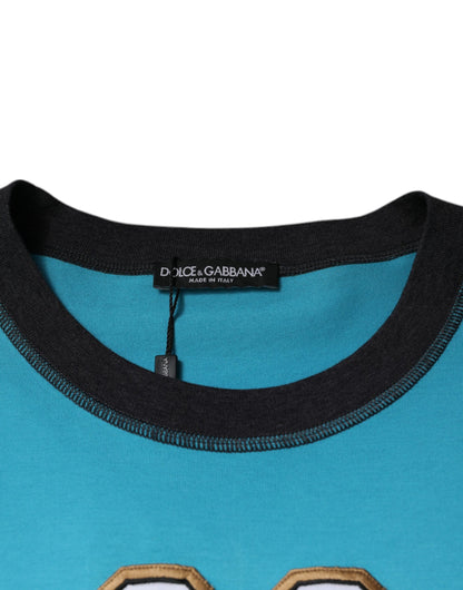 Dolce &amp; Gabbana Blå Logotyp Rundringad Kortärmad T-shirt