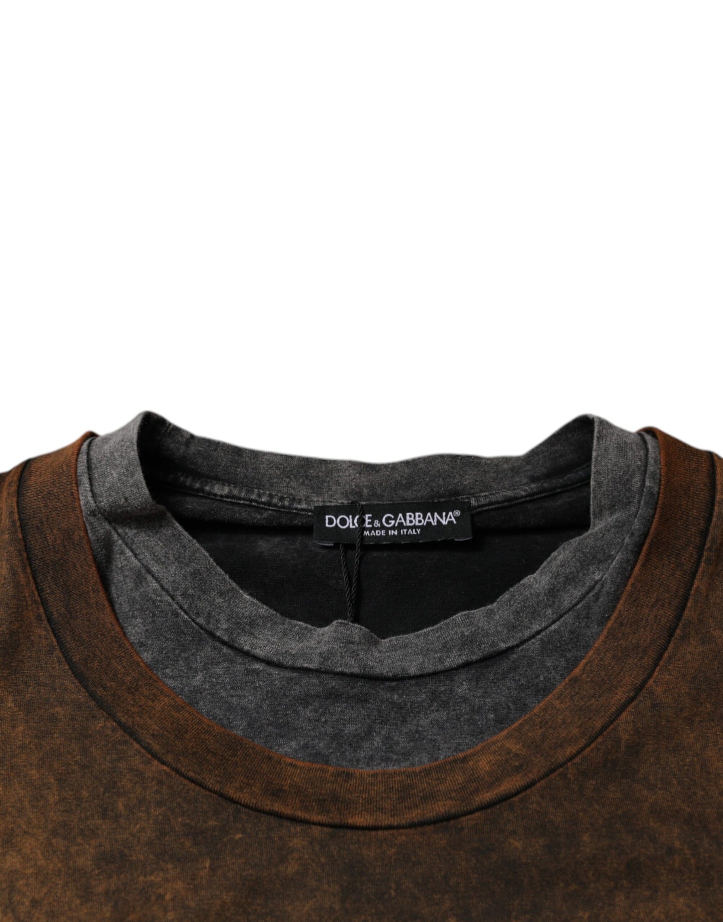 Dolce &amp; Gabbana Brun Bomulls-T-shirt Med Rund Hals Och Ärmlös