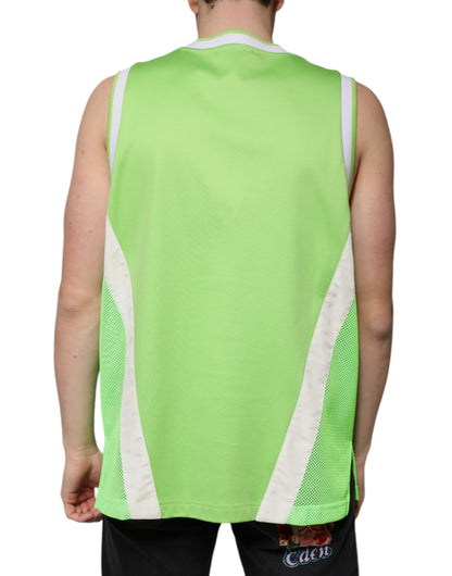 Dolce &amp; Gabbana Grön Polyester Jersey Ärmlös T-shirt