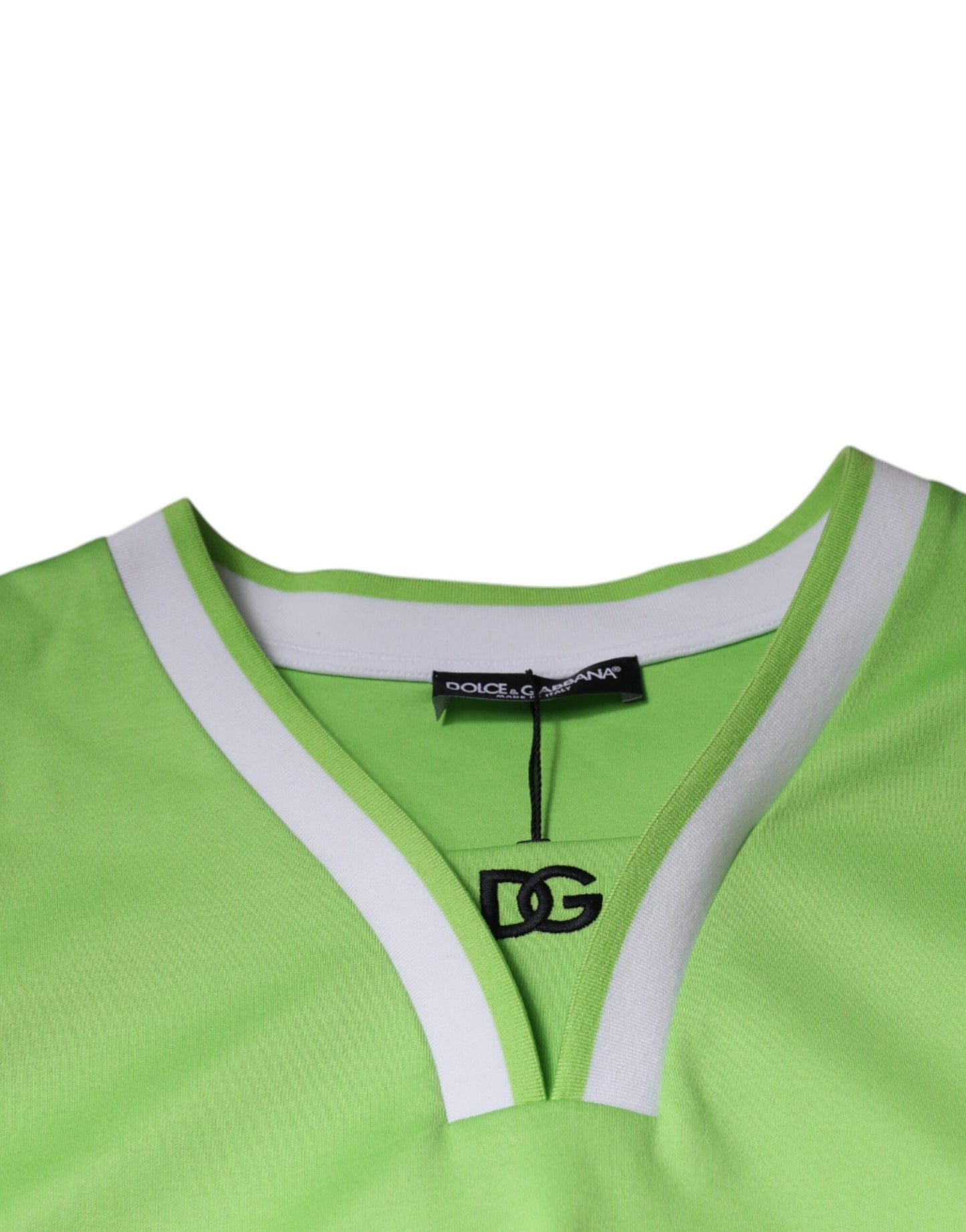 Dolce &amp; Gabbana Grön Polyester Jersey Ärmlös T-shirt